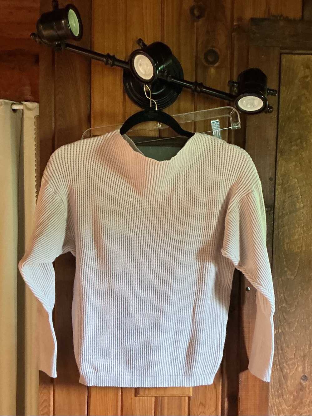 Women's Lightweight Ribbed Sweater - Pale Pink